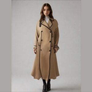 SHONA JOY NELSON  Tench Coat With contrast edge in khaki Size Small